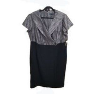 LE Bos Gray and Black Dress 18W NWT